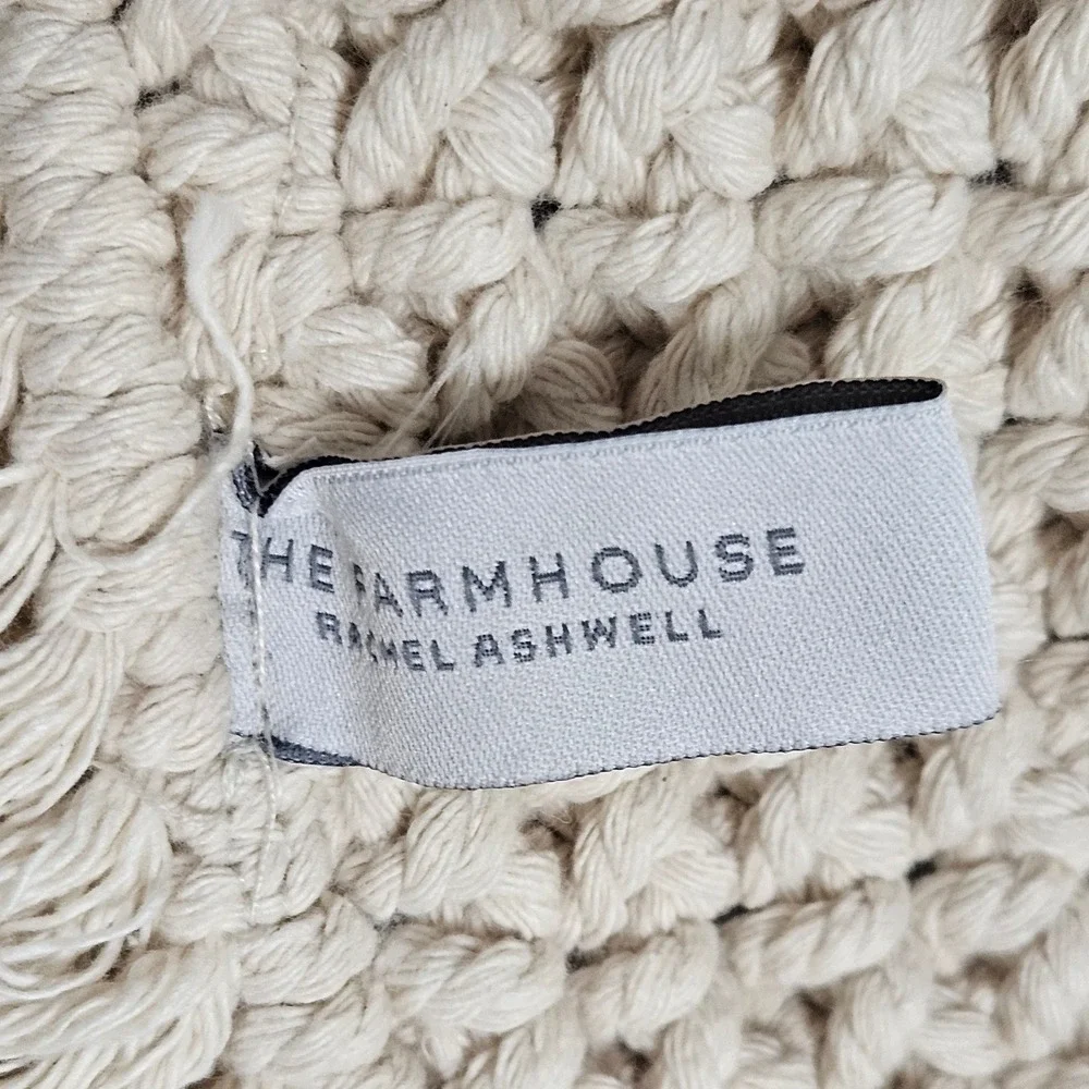 The Farmhouse Rachel Ashwell Cotton‎ Fringe Oval Placemats Set Of 4 Rustic Boho